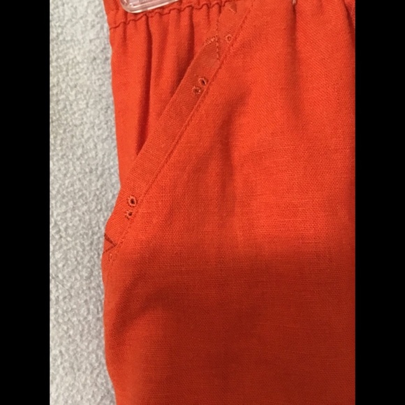 NWT~ERIKA Capri Small~Yam\Red Elastic Waist Drawstring w/ Wooden Printed Beads - Picture 3 of 8